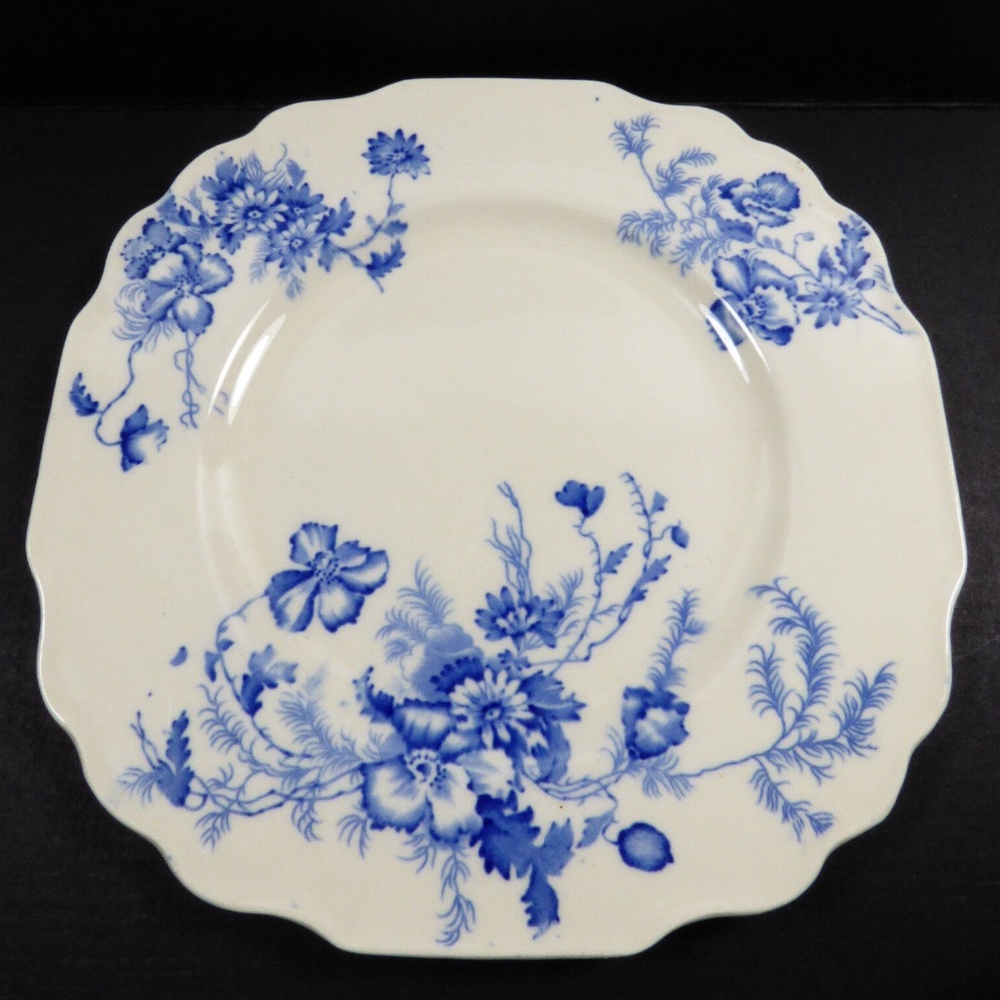 Cosita by Myott Staffordshire England Scalloped Blue Flowers 7.75" salad Plate
